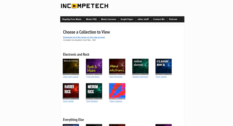 Royalty-Free background music Incompetech