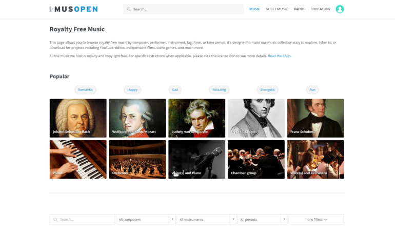 Royalty-Free background music Musopen